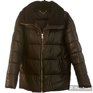 Sanctuary faux leather puffer with Sherpa collar